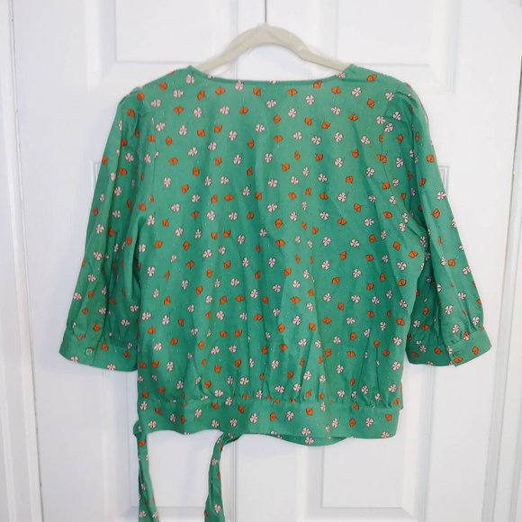 a.n.a A New Approach Green Floral Print Blouse - Picture 6 of 6
